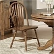 Pemberly Row Antique Honey Windsor Side Chair Set of 2 with Turned Legs