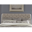 Pemberly Row White King Upholstered Sleigh Headboard with Dovetail