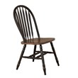 Pemberly Row Windsor Side Chair Set of 2 with Turned Legs in Black