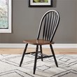 Pemberly Row Windsor Side Chair Set of 2 with Turned Legs in Black