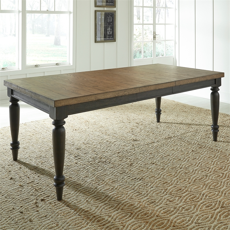 Pemberly Row 6 Piece Rectangular Table Set with Slat Back Chairs