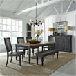 Pemberly Row 6 Piece Rectangular Table Set with Slat Back Chairs