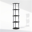 Pemberly Row 5-Tier Corner Display Rack Shelving Unit in Plain Black