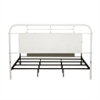 Pemberly Row Metal Queen Bed with Vintage Styling in Antique White