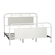 Pemberly Row Metal Queen Bed with Vintage Styling in Antique White