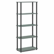 Pemberly Row 5-Tier Corner Shelf Toolless Open Shelves in Sage Green