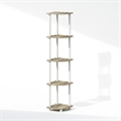 Pemberly Row 5-Tier Corner Display Rack Shelving Unit in Light Oak