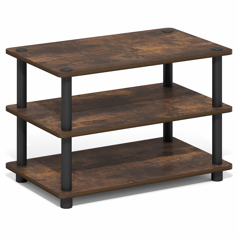 Pemberly Row 3-Tier Entertainment Center for TV up to 32 Inch in Amber Pine