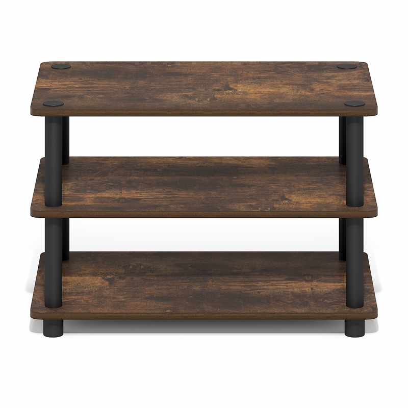 Pemberly Row 3-Tier Entertainment Center for TV up to 32 Inch in Amber Pine