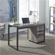 Pemberly Row Medium Gray Writing Desk with Floating Shelf Design