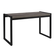 Pemberly Row Medium Gray Writing Desk with Floating Shelf Design