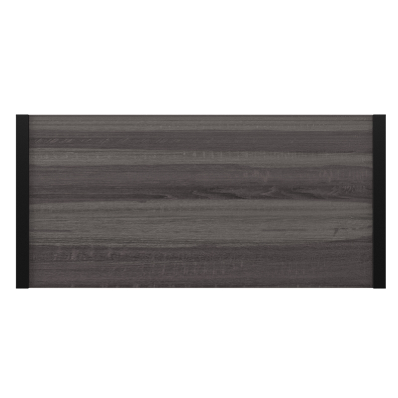 Pemberly Row Medium Gray Writing Desk with Floating Shelf Design