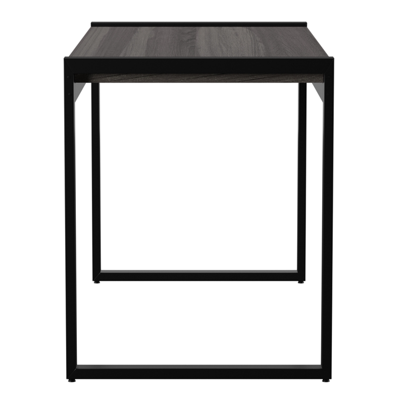Pemberly Row Medium Gray Writing Desk with Floating Shelf Design