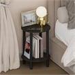 Pemberly Row 2-Tier Round Tall Narrow Open Shelf Nightstand in Espresso