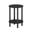 Pemberly Row 2-Tier Round Tall Narrow Open Shelf Nightstand in Espresso
