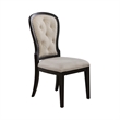 Pemberly Row Upholstered Tufted Back Side Chair Set of 2 in Black