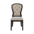 Pemberly Row Upholstered Tufted Back Side Chair Set of 2 in Black