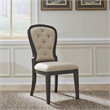 Pemberly Row Upholstered Tufted Back Side Chair Set of 2 in Black