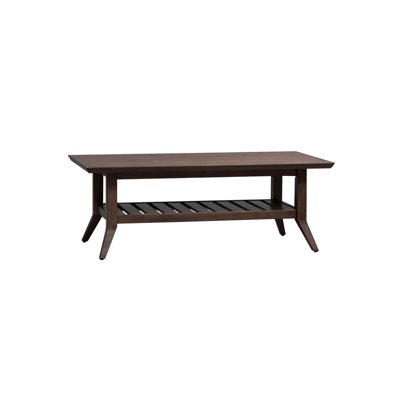Pemberly Row Rectangular Cocktail Table with Angled Apron and Tapered Legs