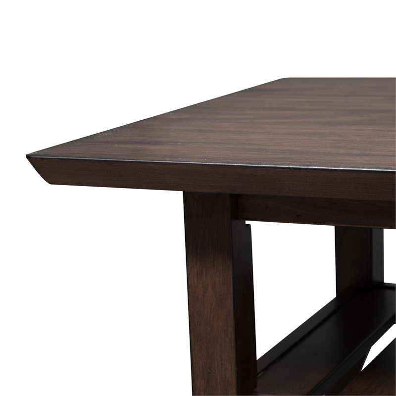 Pemberly Row Rectangular Cocktail Table with Angled Apron and Tapered Legs