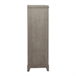 Pemberly Row 5 Drawer Chest with Dovetail in Washed Taupe Silver Champagne