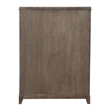 Pemberly Row 5 Drawer Chest with Dovetail in Washed Taupe Silver Champagne