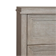 Pemberly Row 5 Drawer Chest with Dovetail in Washed Taupe Silver Champagne
