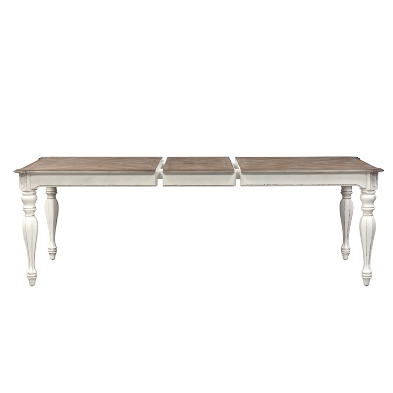 Pemberly Row Rectangular Leg Table with Fancy Face Top and Turned Legs