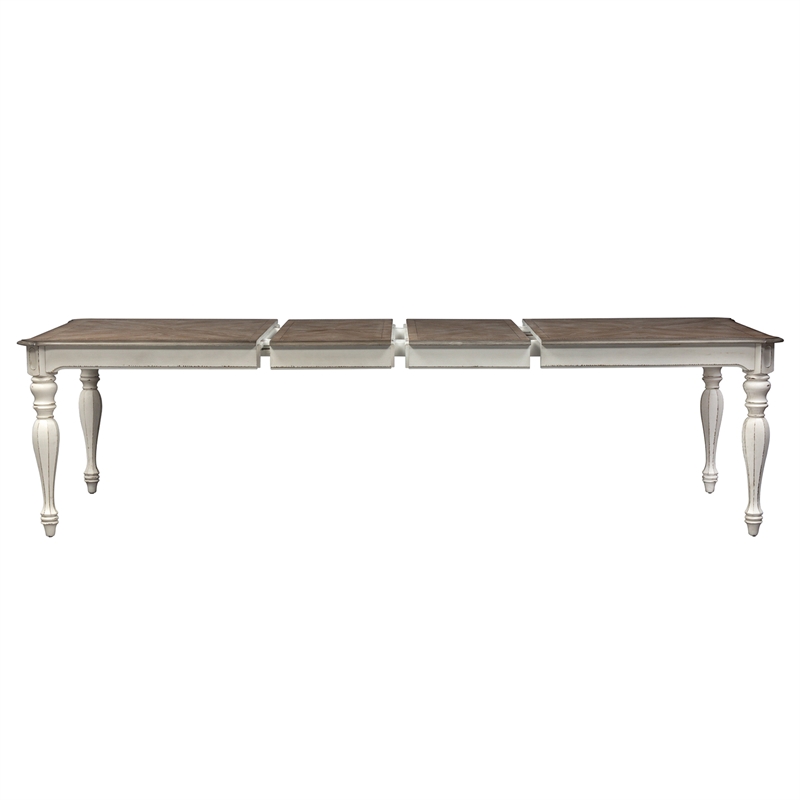 Pemberly Row Rectangular Leg Table with Fancy Face Top and Turned Legs