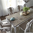 Pemberly Row Rectangular Leg Table with Fancy Face Top and Turned Legs