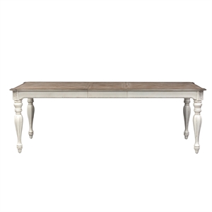 Pemberly Row Rectangular Leg Table with Fancy Face Top and Turned Legs