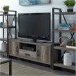 Pemberly Row Medium Gray Pier Unit with Floating Shelf Design