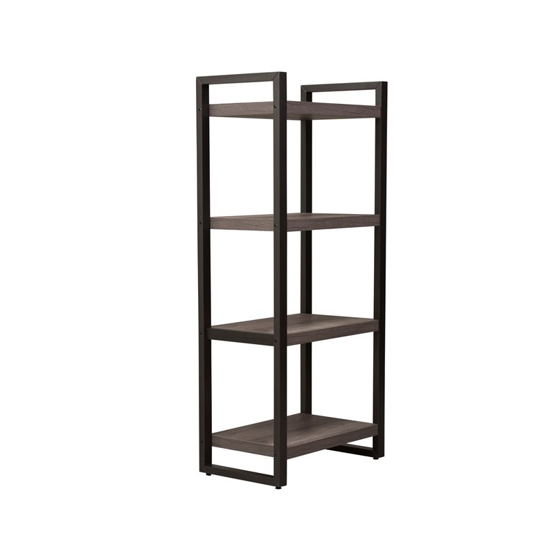 Pemberly Row Medium Gray Pier Unit with Floating Shelf Design