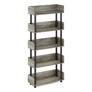 Pemberly Row 4-Tier Freestanding Multipurpose Display in French Oak/Black