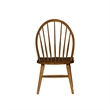 Pemberly Row Windsor Back Side Chair Set of 2 in Oak and Black