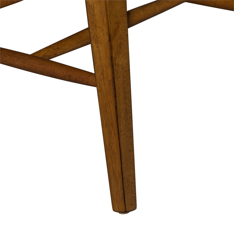 Pemberly Row Windsor Back Side Chair Set of 2 in Oak and Black