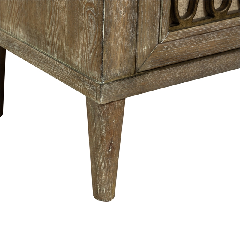 Pemberly Row 4 Door Accent Cabinet with Linen Doors in Driftwood
