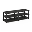 Pemberly Row No Tools 3-Tier Entertainment TV Stand in Espresso/Black