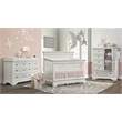 Pemberly Row Traditional Wood Convertible Crib with 3 Heights in Brushed White