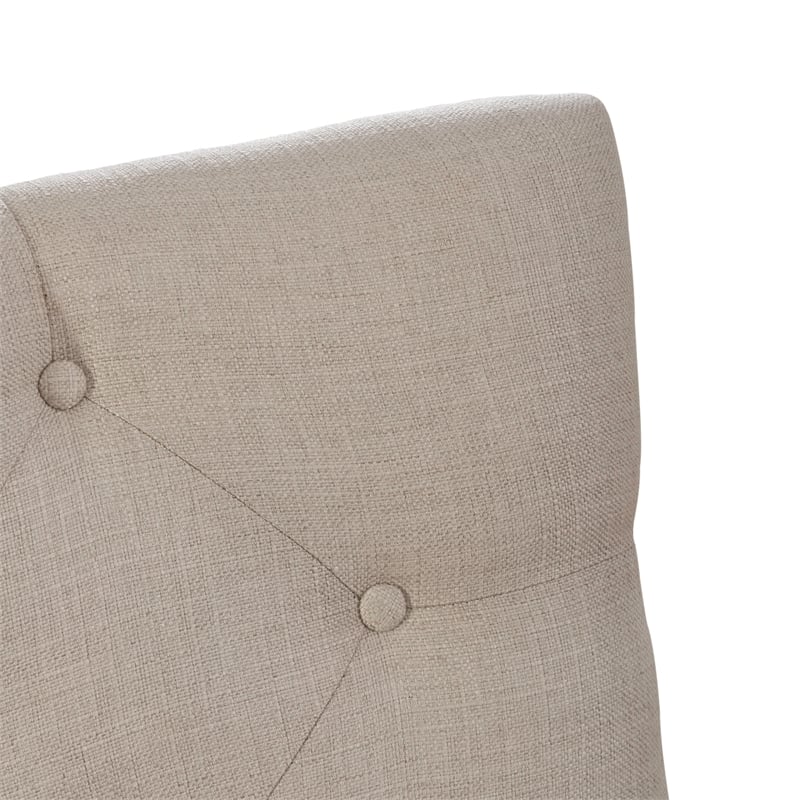 Pemberly Row Upholstered Shelter Side Chair Set of 2 with Nail Head Trim