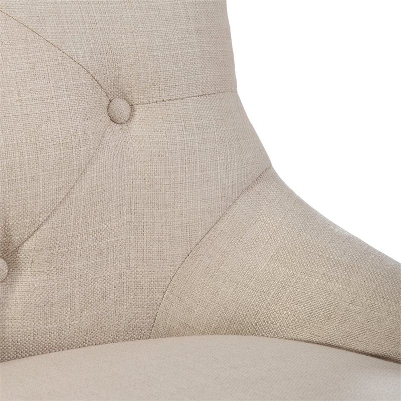 Pemberly Row Upholstered Shelter Side Chair Set of 2 with Nail Head Trim