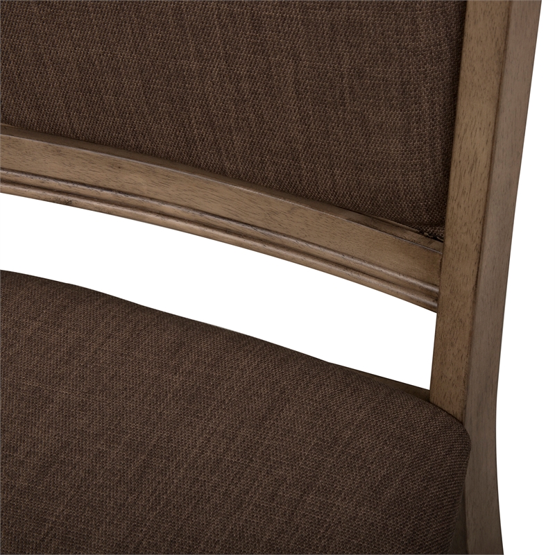 Pemberly Row Upholstered Side Chair with Bead Molding in Sandstone/Brown