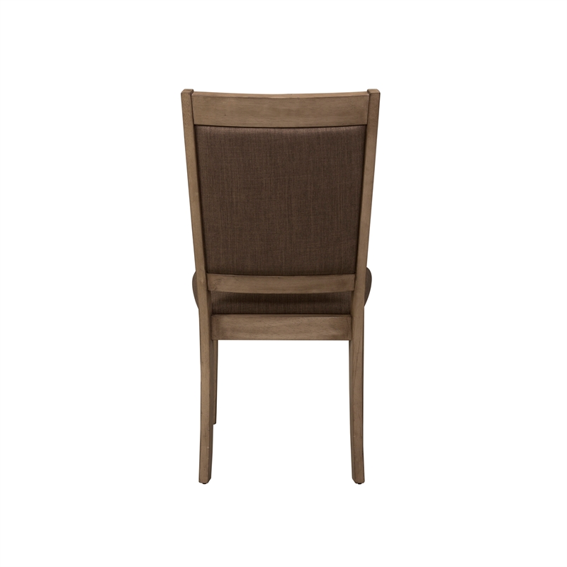 Pemberly Row Upholstered Side Chair with Bead Molding in Sandstone/Brown