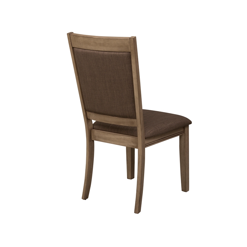 Pemberly Row Upholstered Side Chair with Bead Molding in Sandstone/Brown