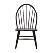 Pemberly Row Windsor Back Side Chair Set of 2 in Black with Nylon Glides