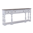 Pemberly Row White 72 Inch Hall Console Table with Bottom Shelf