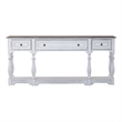 Pemberly Row White 72 Inch Hall Console Table with Bottom Shelf