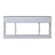 Pemberly Row White 72 Inch Hall Console Table with Bottom Shelf