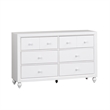 Pemberly Row White 6 Drawer Dresser with Dovetail and Case Moldings