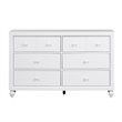 Pemberly Row White 6 Drawer Dresser with Dovetail and Case Moldings